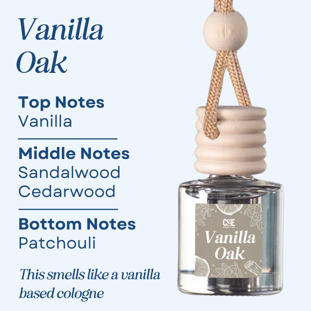 Vanilla Oak Scented Hanging Refillable Car Freshener Diffuser