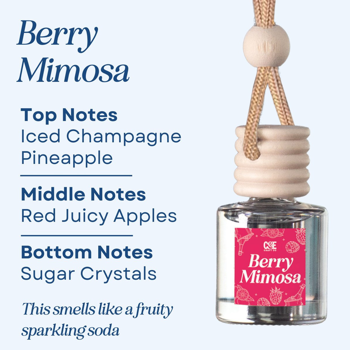 Berry Mimosa Scented Hanging Refillable Car Freshener Diffuser