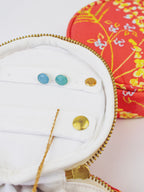 Coral Meadow Flowers Jewelry Pouch