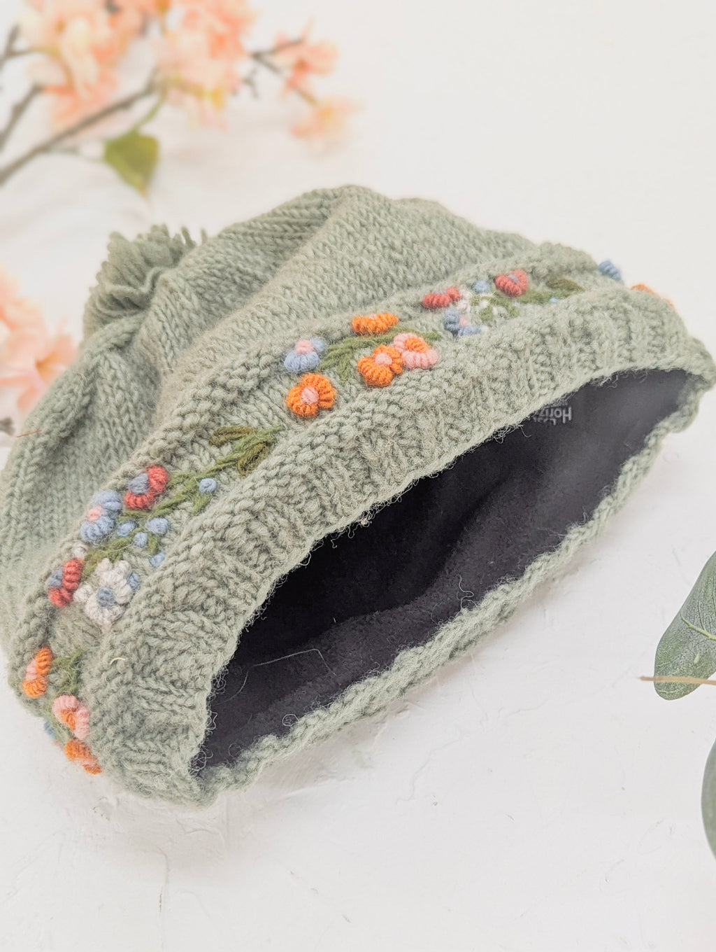 Mathilde Wool Knit Embroidered Hat — Select Your Color