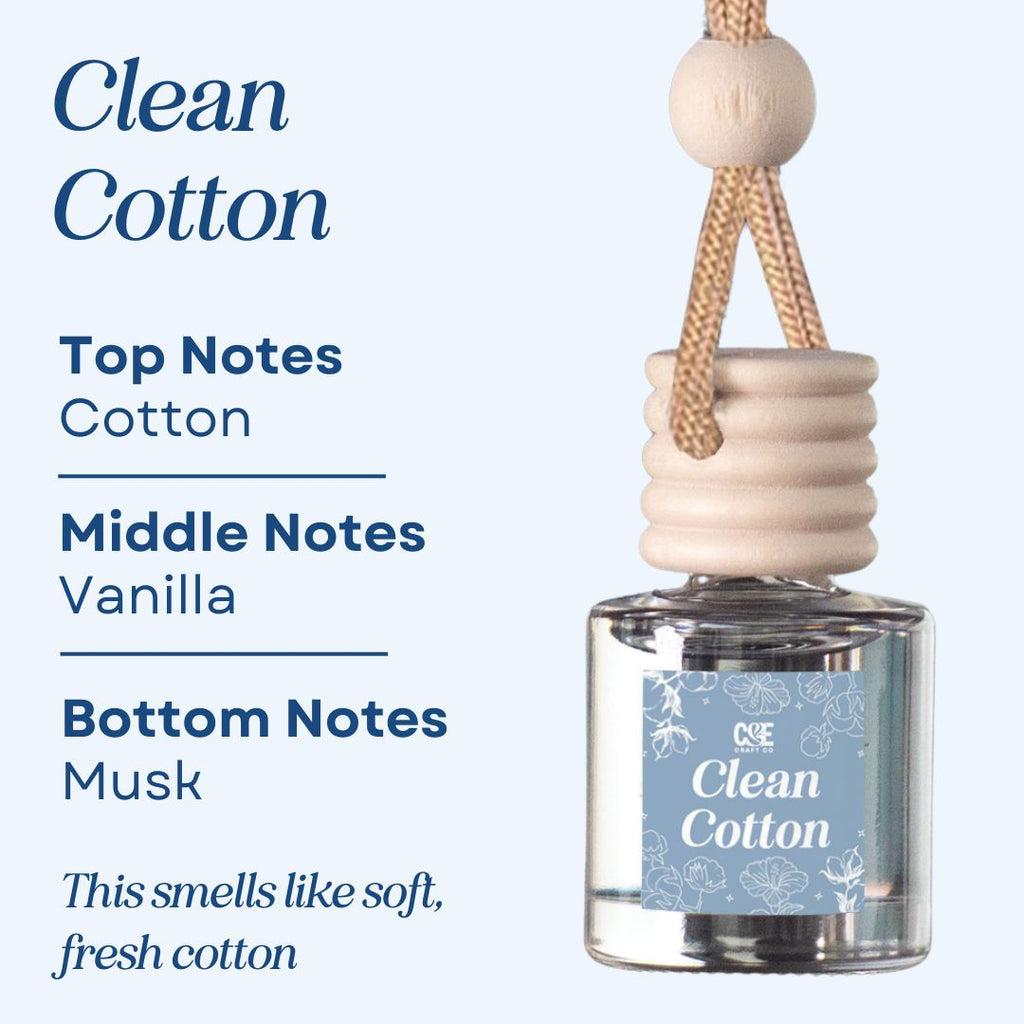 Clean Cotton Scented Hanging Refillable Car Freshener Diffuser