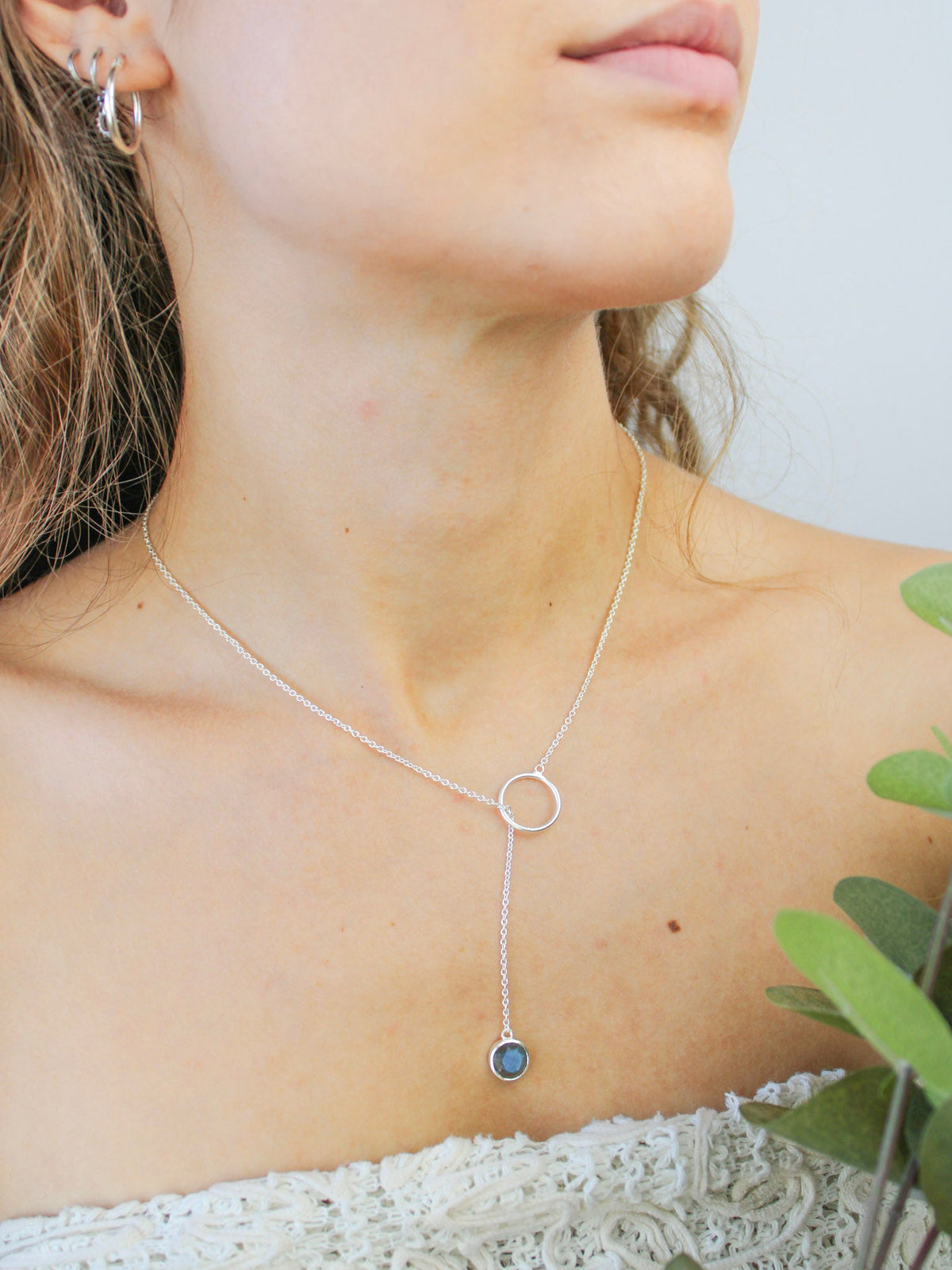 Pebble Drop Lariat Necklace — Select Your Color
