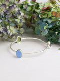 Three Stone Bangle Bracelet (size XS) — Select Your Color