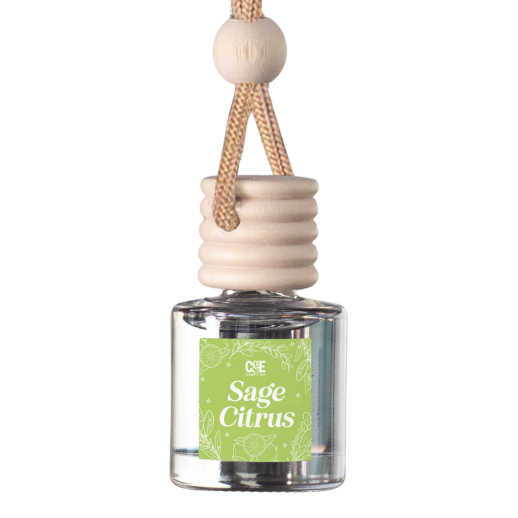 Sage Citrus Scented Hanging Refillable Car Freshener Diffuser