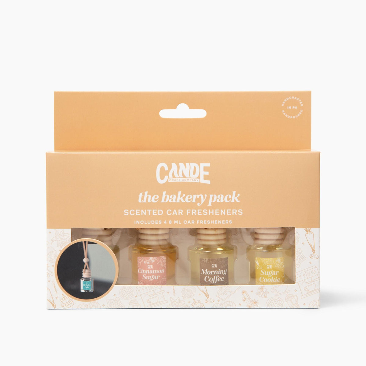 Four-Pack Hanging Refillable Car Freshener Diffusers Bundle — Choose Your Scent Pack