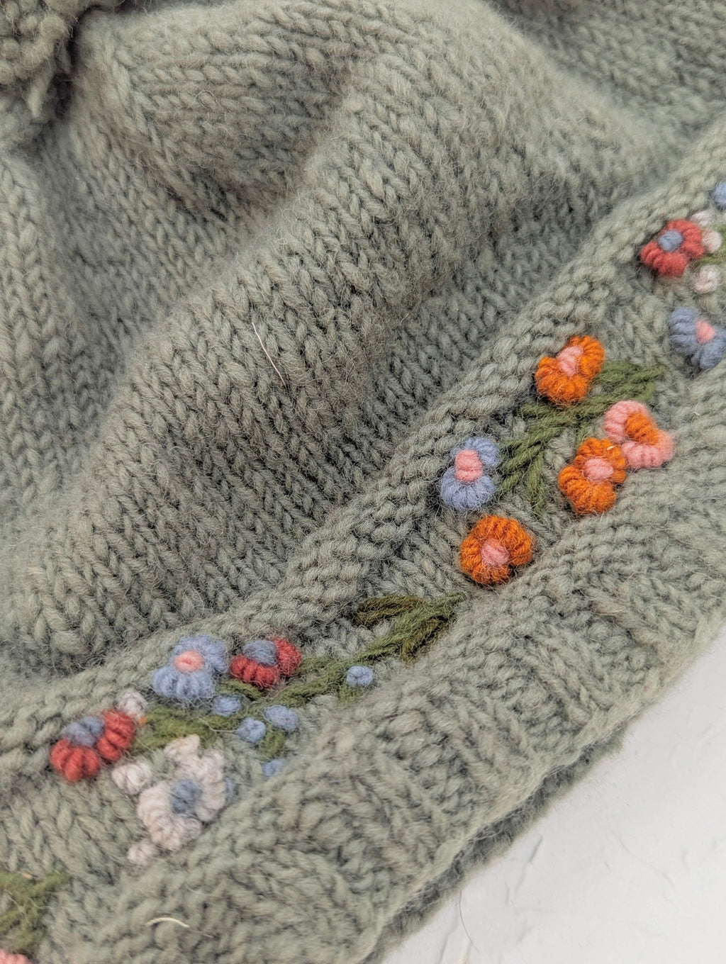 Mathilde Wool Knit Embroidered Hat — Select Your Color