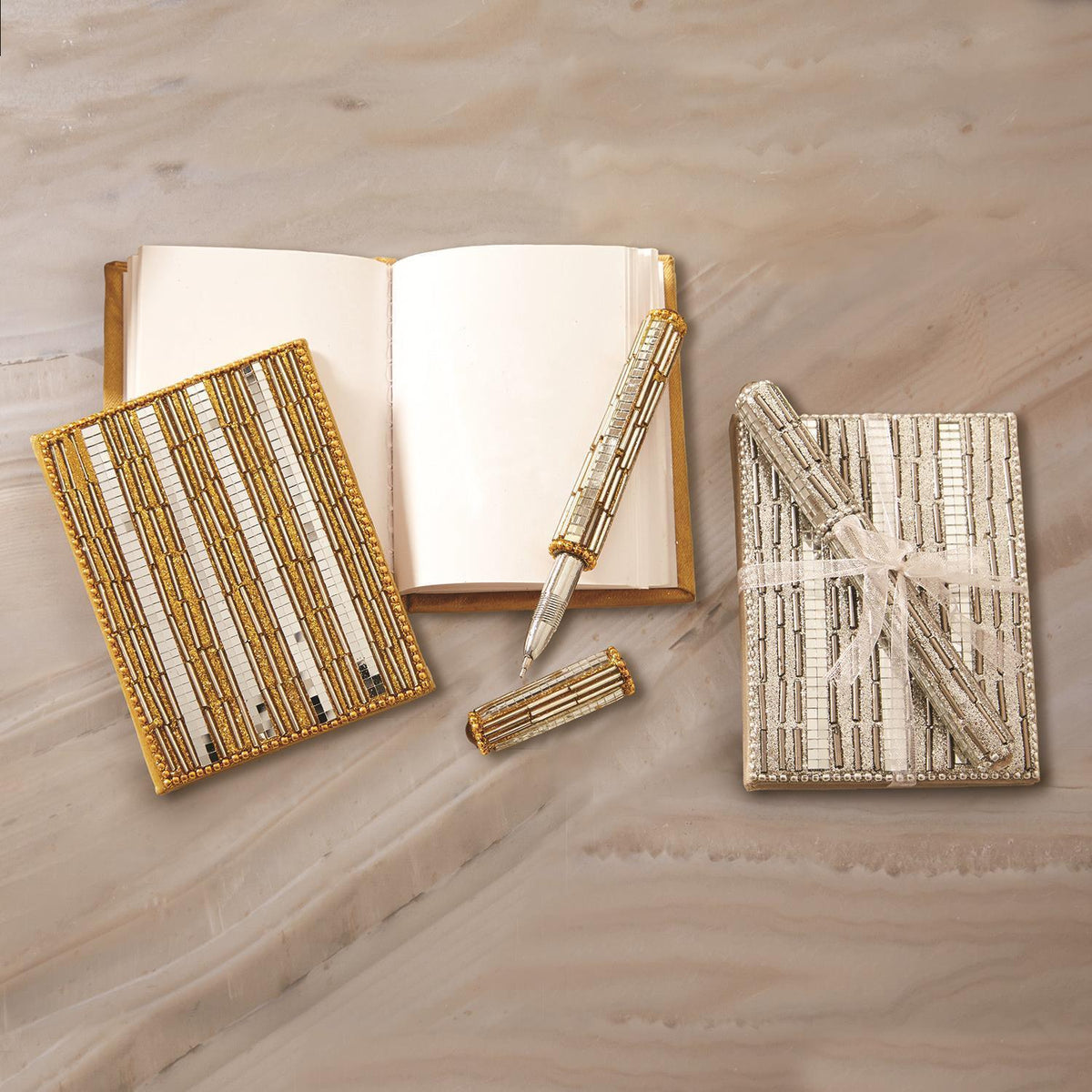 Handmade Mini Blinged Out Notebook & Matching Blinged Out Pen — Select Your Color Set