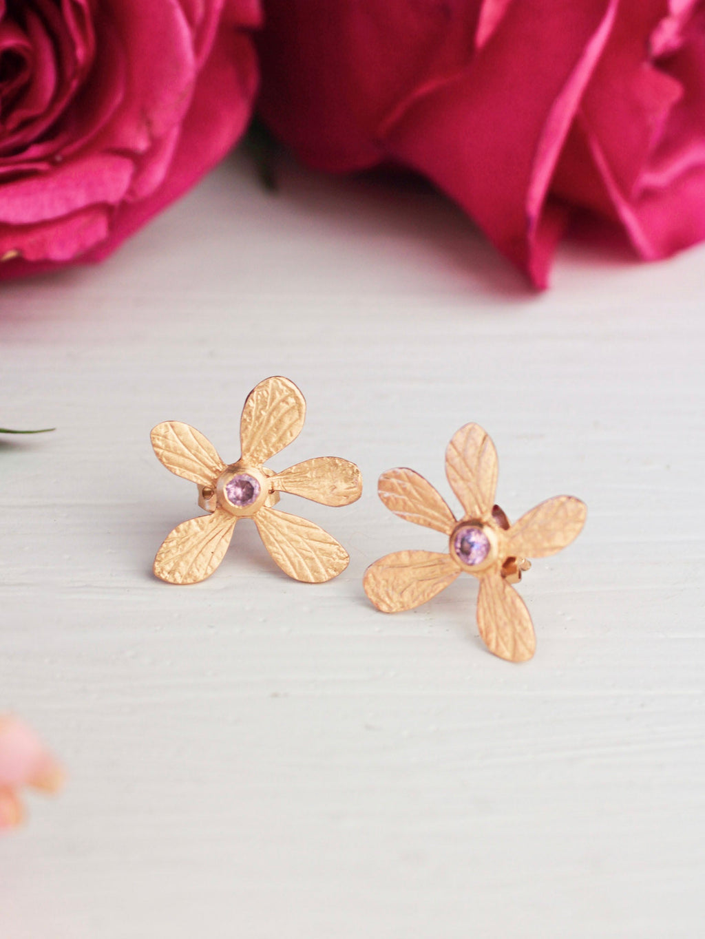 Five Petal Wild Flower Earrings — Select Your Color
