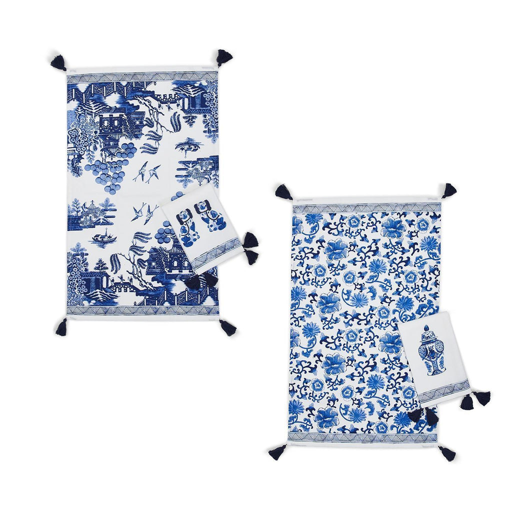 Chinoiserie Oversized Tea Towels — Select Your Pattern