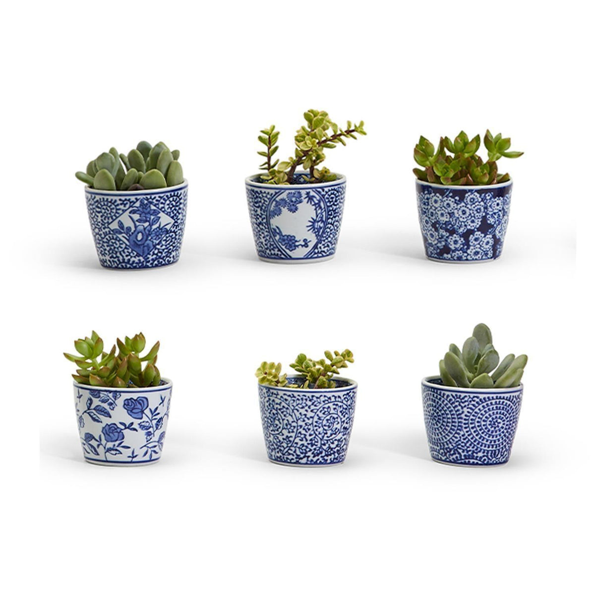 Hand-Painted Porcelain Mini Blue & White Chinoiserie Cachepots— Select Your Design