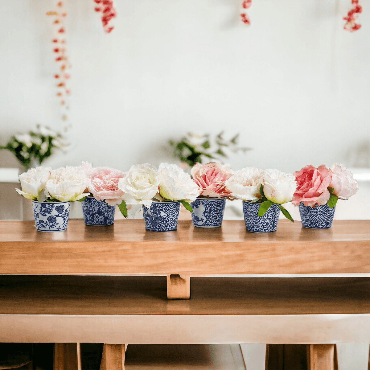 Hand-Painted Porcelain Mini Blue & White Chinoiserie Cachepots— Select Your Design