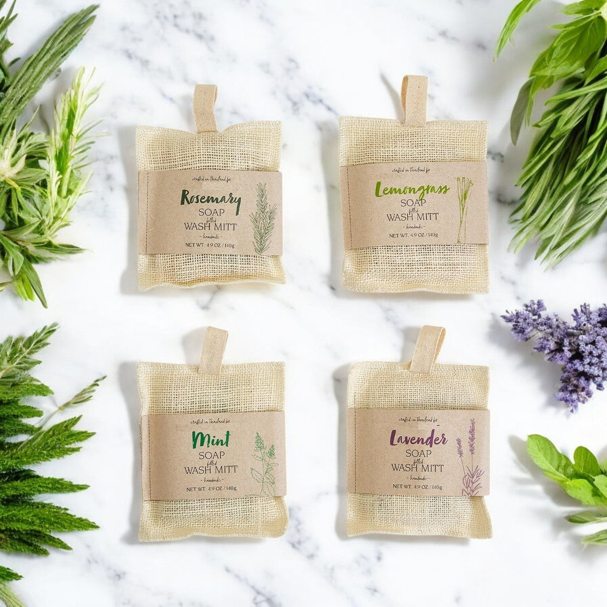 Soap Filled Exfoliant Bath Mitt — Select Your Essential Oil Infused Soap