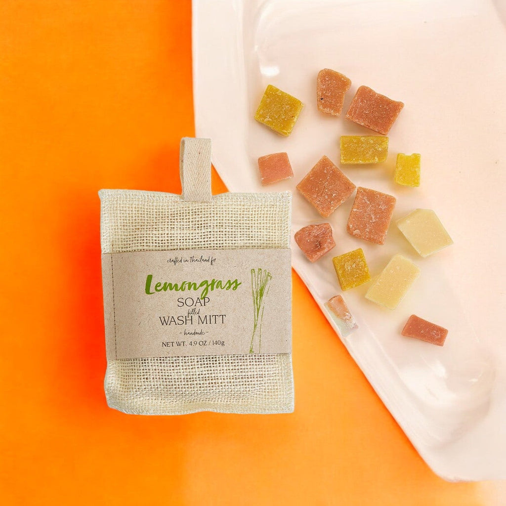 Soap Filled Exfoliant Bath Mitt — Select Your Essential Oil Infused Soap