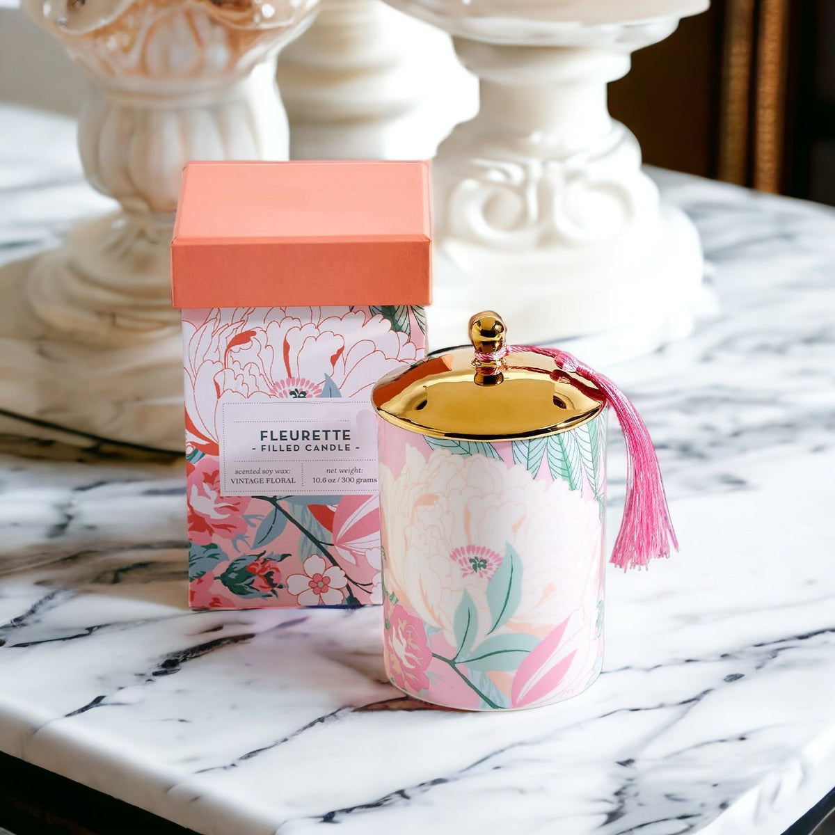 Vintage Floral Gift Boxed Candle