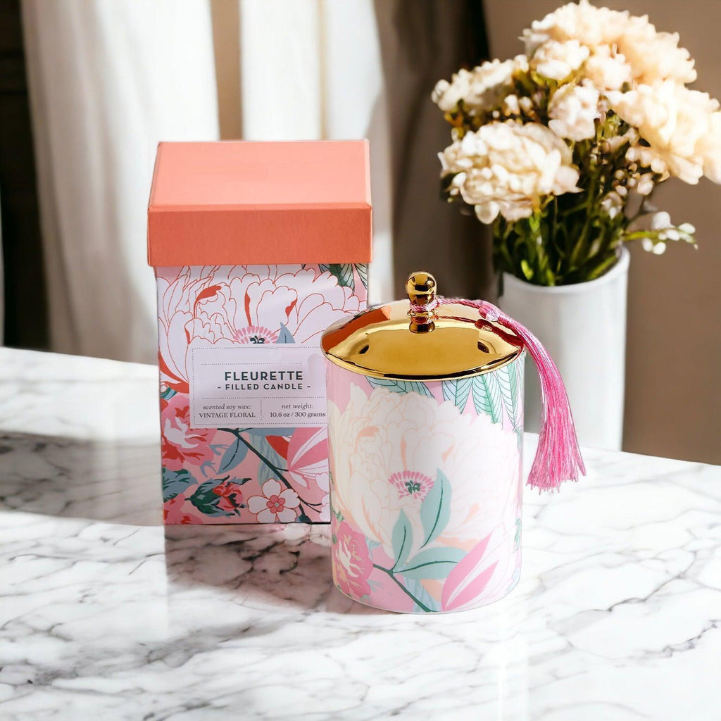 Vintage Floral Gift Boxed Candle