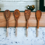 Wooden Serving Utensils featuring Positive Expressions