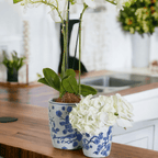 Blue & White Chinoiserie Style Vase — Select Your Size