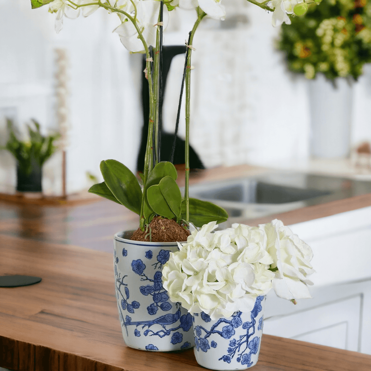 Blue & White Chinoiserie Style Vase — Select Your Size