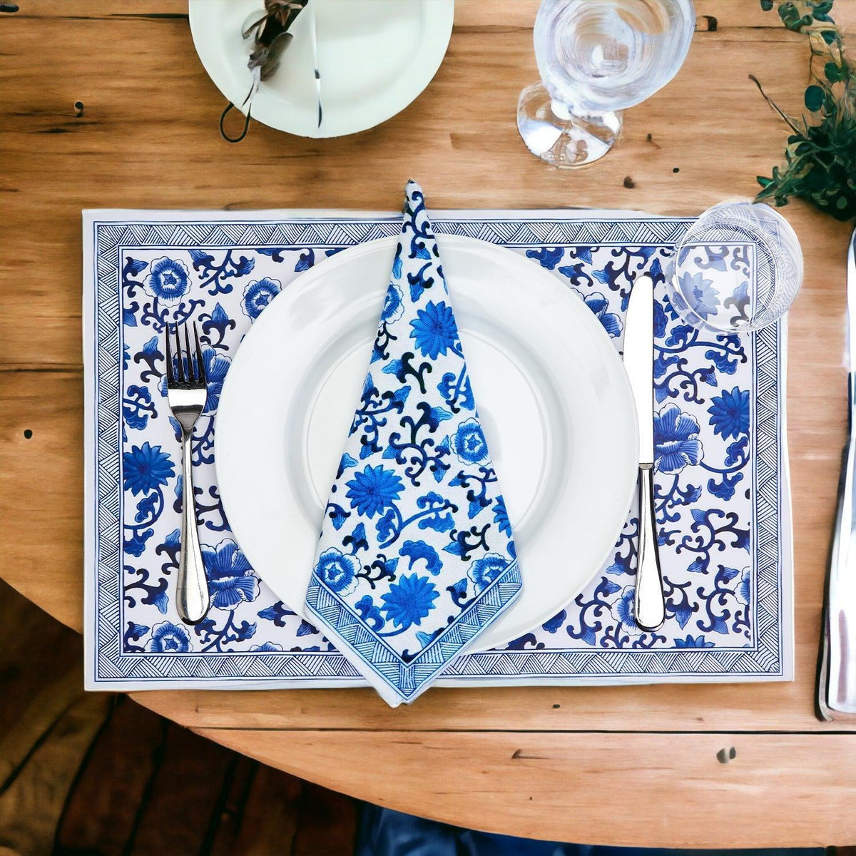 Chinoiserie Heavy Paper Placemats with Soy-Based Ink - 40 tear off mats per pad