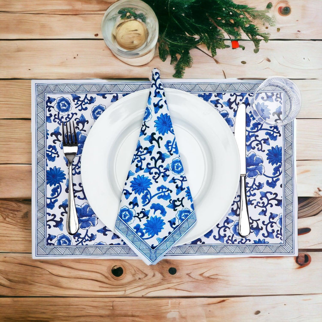Chinoiserie Heavy Paper Placemats with Soy-Based Ink - 40 tear off mats per pad