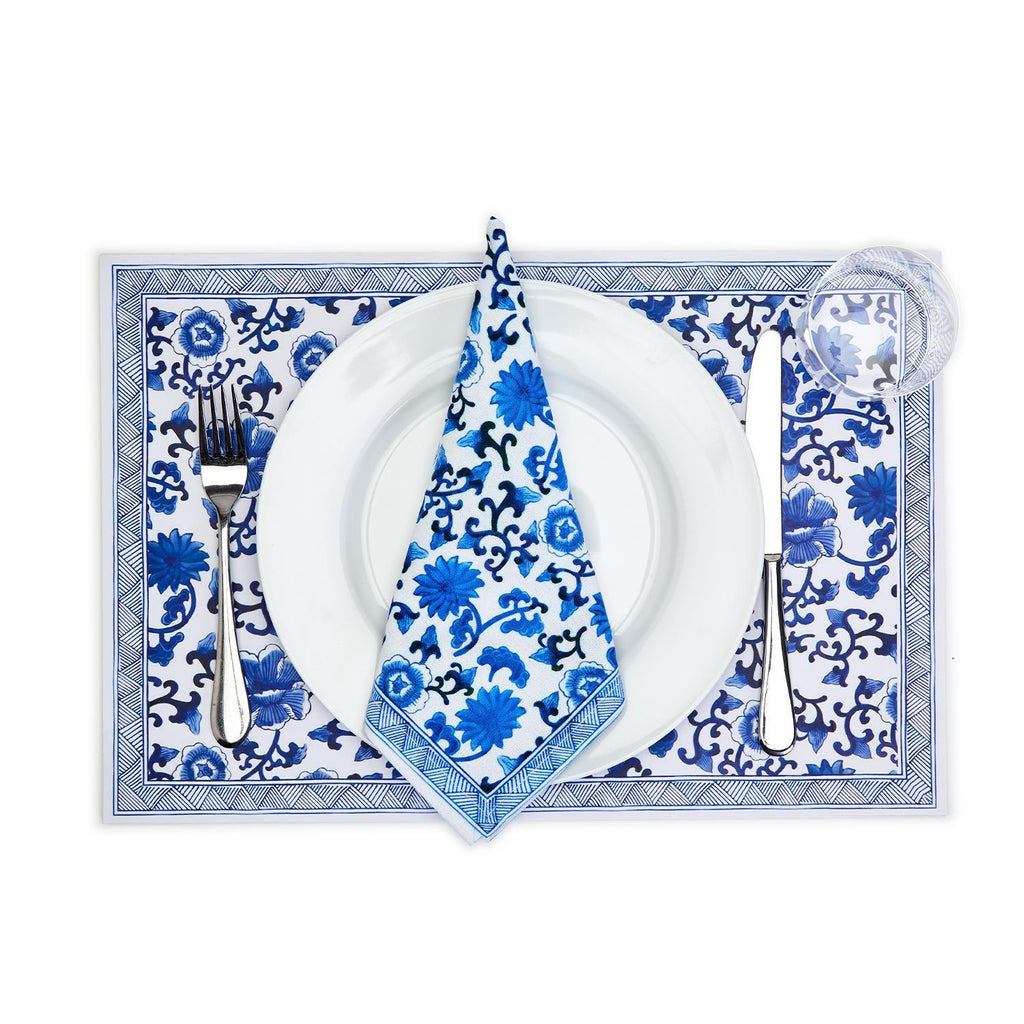 Chinoiserie Heavy Paper Placemats with Soy-Based Ink - 40 tear off mats per pad
