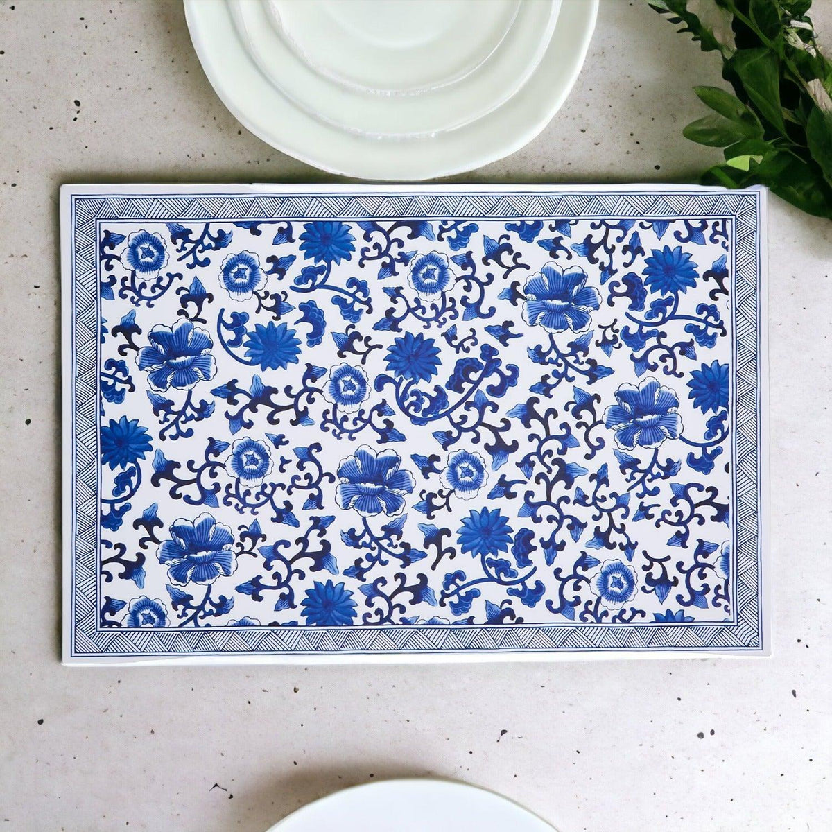 Chinoiserie Heavy Paper Placemats with Soy-Based Ink - 40 tear off mats per pad