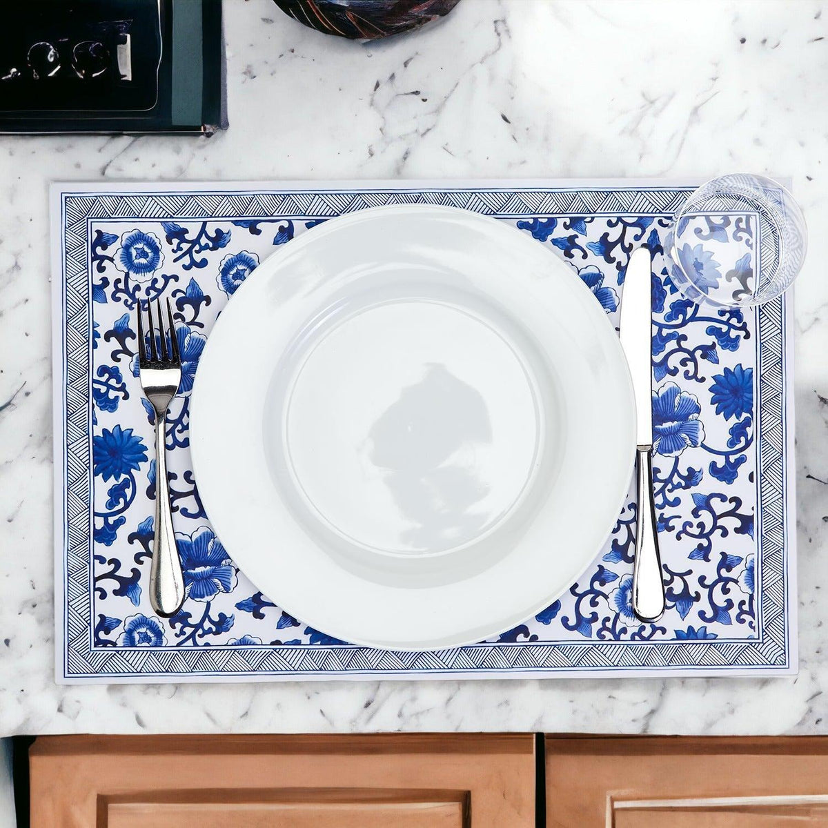 Chinoiserie Heavy Paper Placemats with Soy-Based Ink - 40 tear off mats per pad