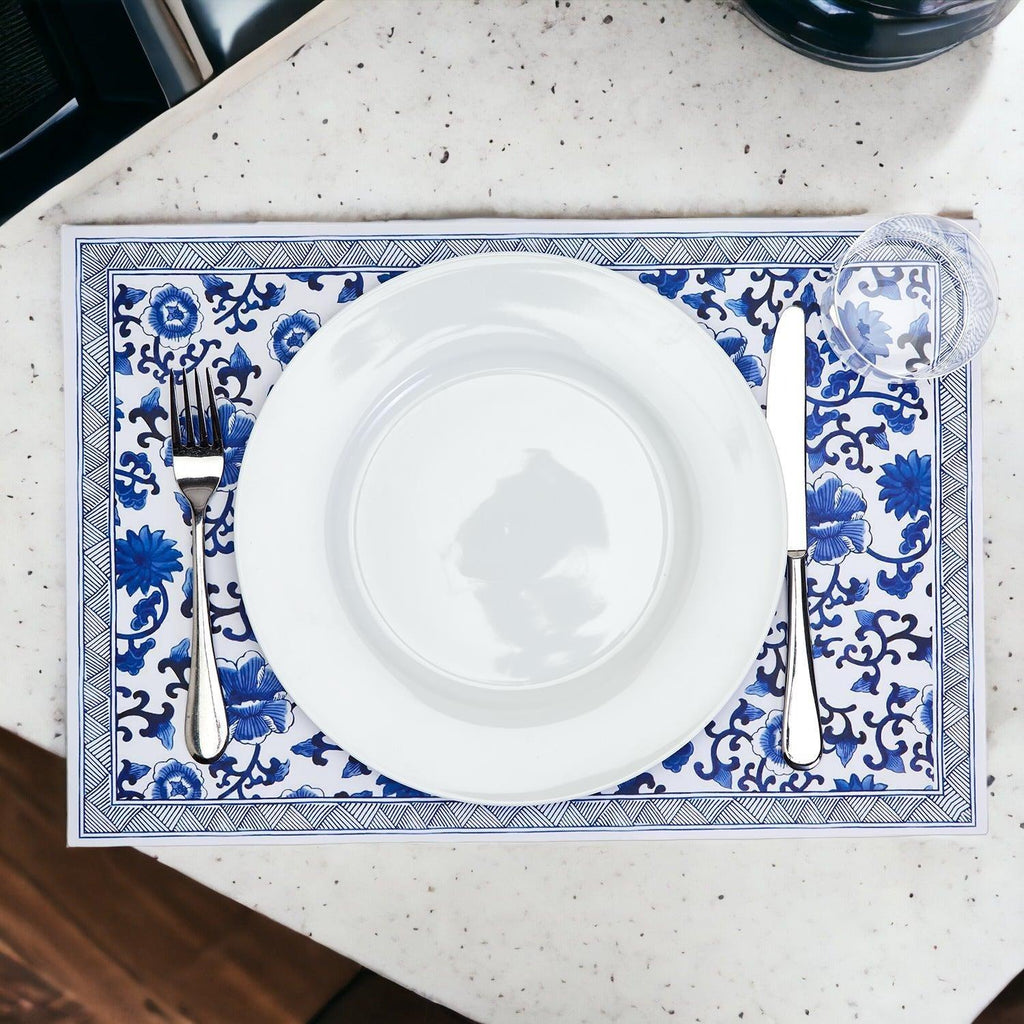 Chinoiserie Heavy Paper Placemats with Soy-Based Ink - 40 tear off mats per pad
