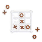 Faux Bamboo Ceramic & Acacia Wood Tic Tac Toe Game