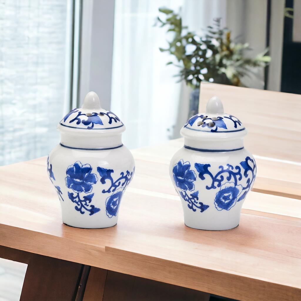 Blue & White Ginger Jar Salt & Pepper Shakers