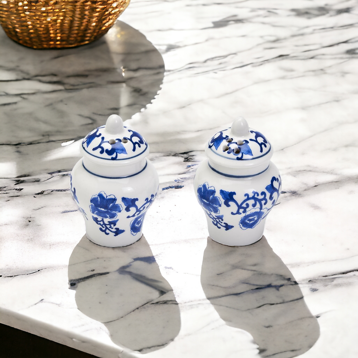 Blue & White Ginger Jar Salt & Pepper Shakers