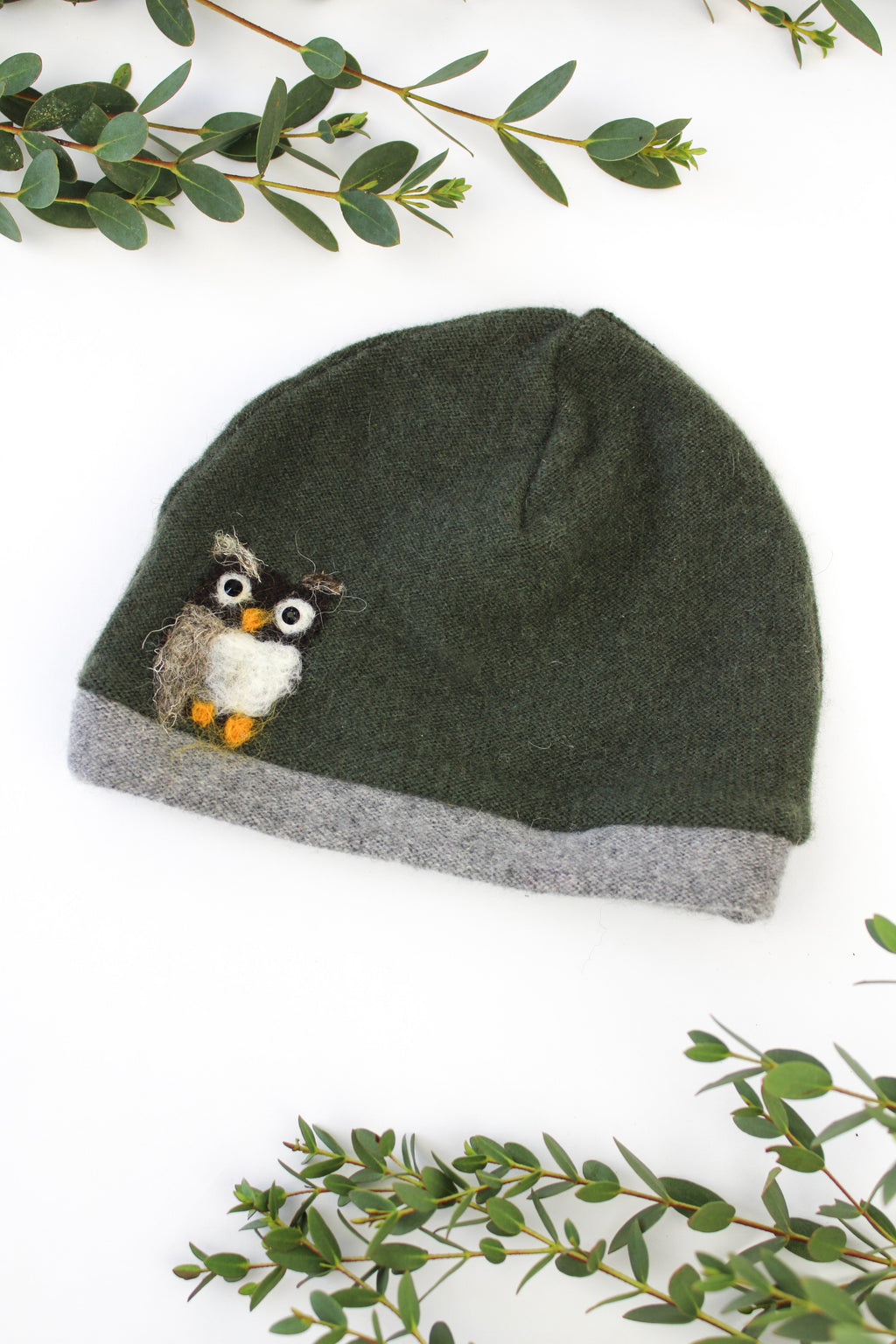 Owl Cashmere Hat - Baby — Select Your Color