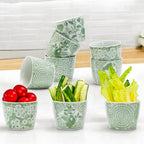 Hand-Painted Porcelain Mini Green Cachepots— Select Your Design