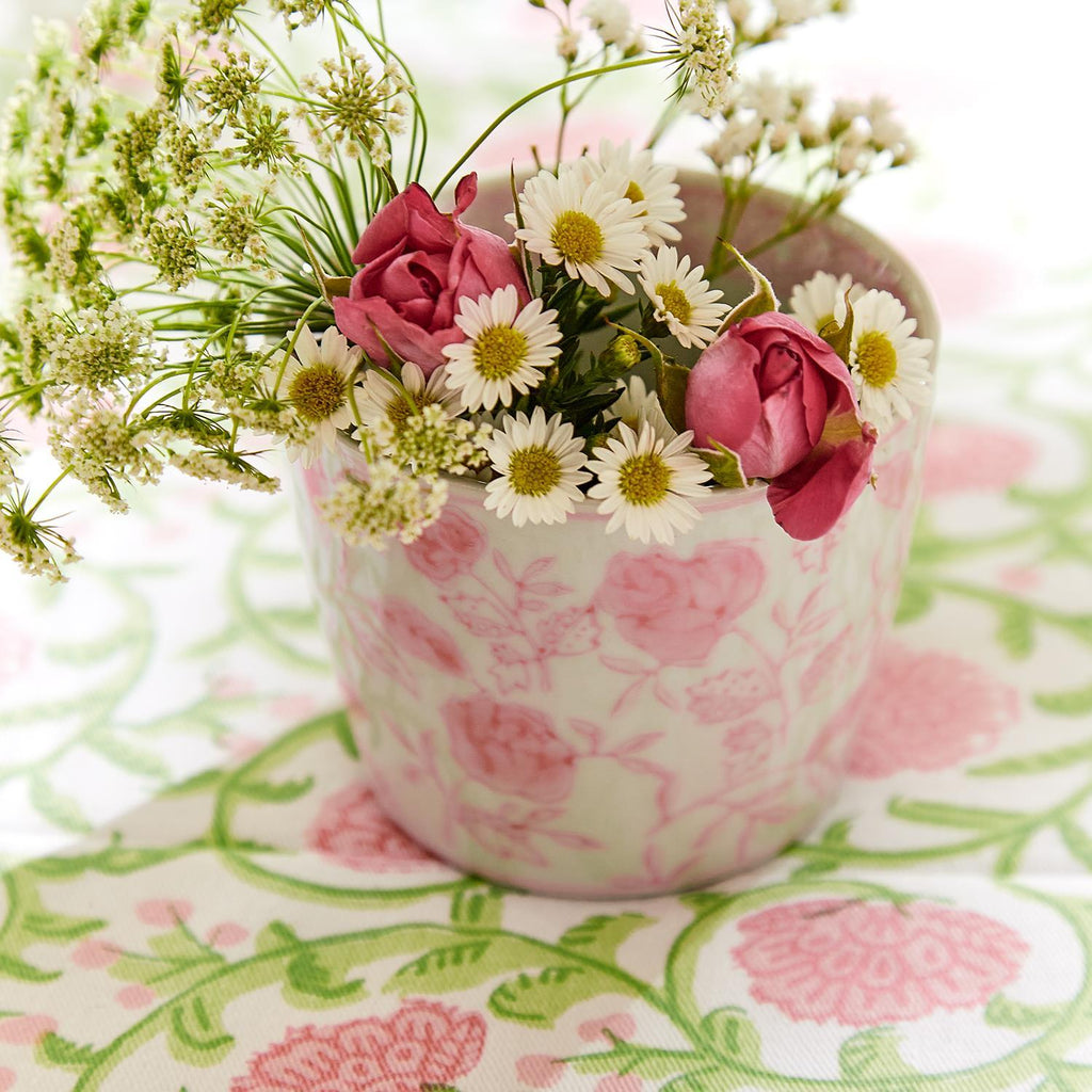 Hand-Painted Porcelain Mini Pink Cachepots— Select Your Design