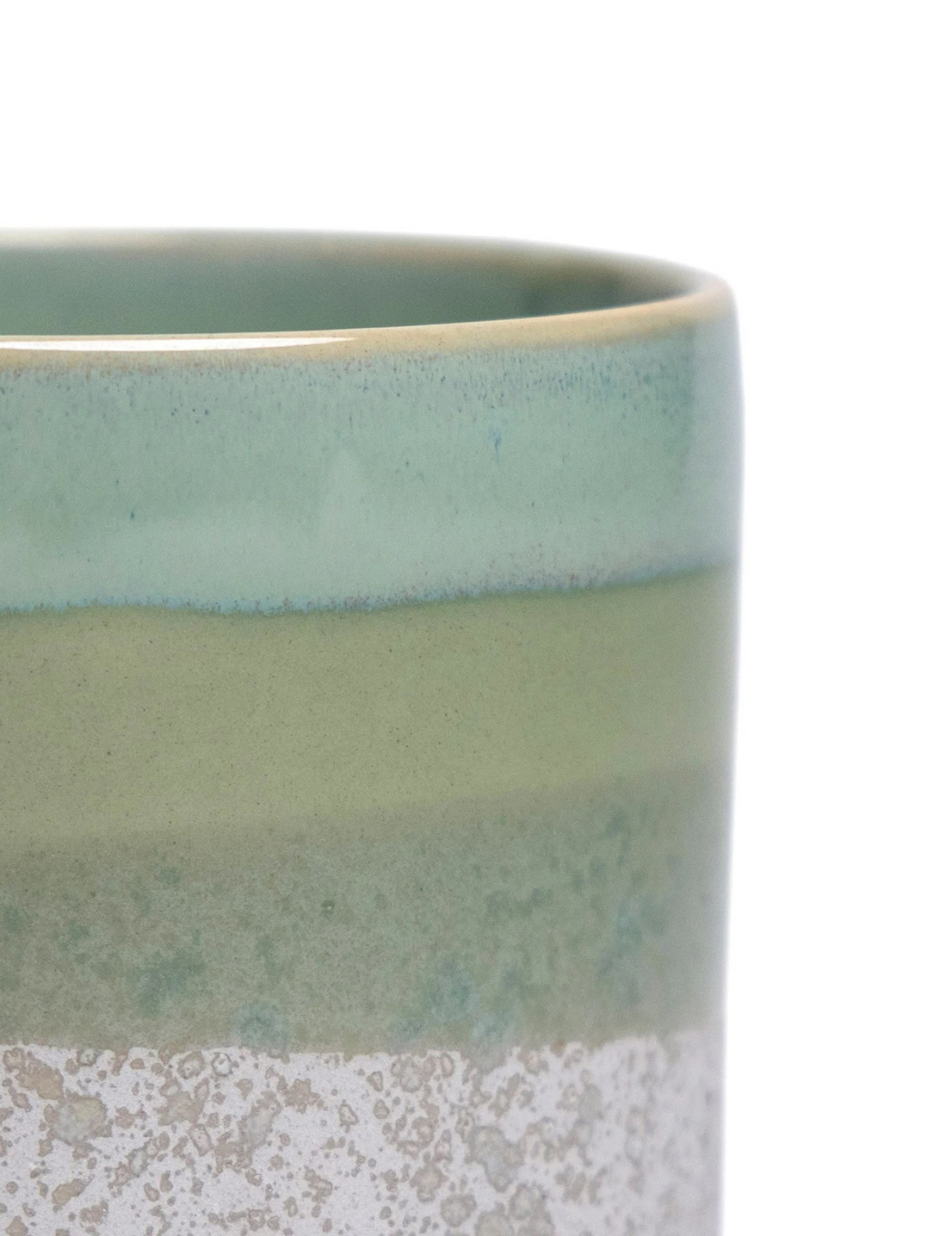 Cement Green Ceramic Plant Pot and Saucer — Select Your Size