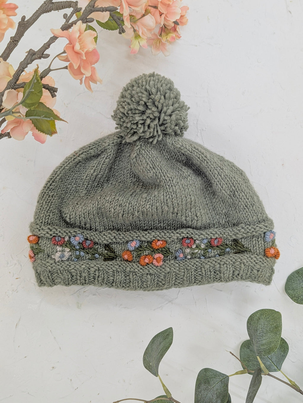 Mathilde Wool Knit Embroidered Hat — Select Your Color