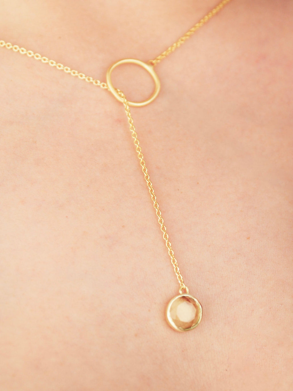 Pebble Drop Lariat Necklace — Select Your Color