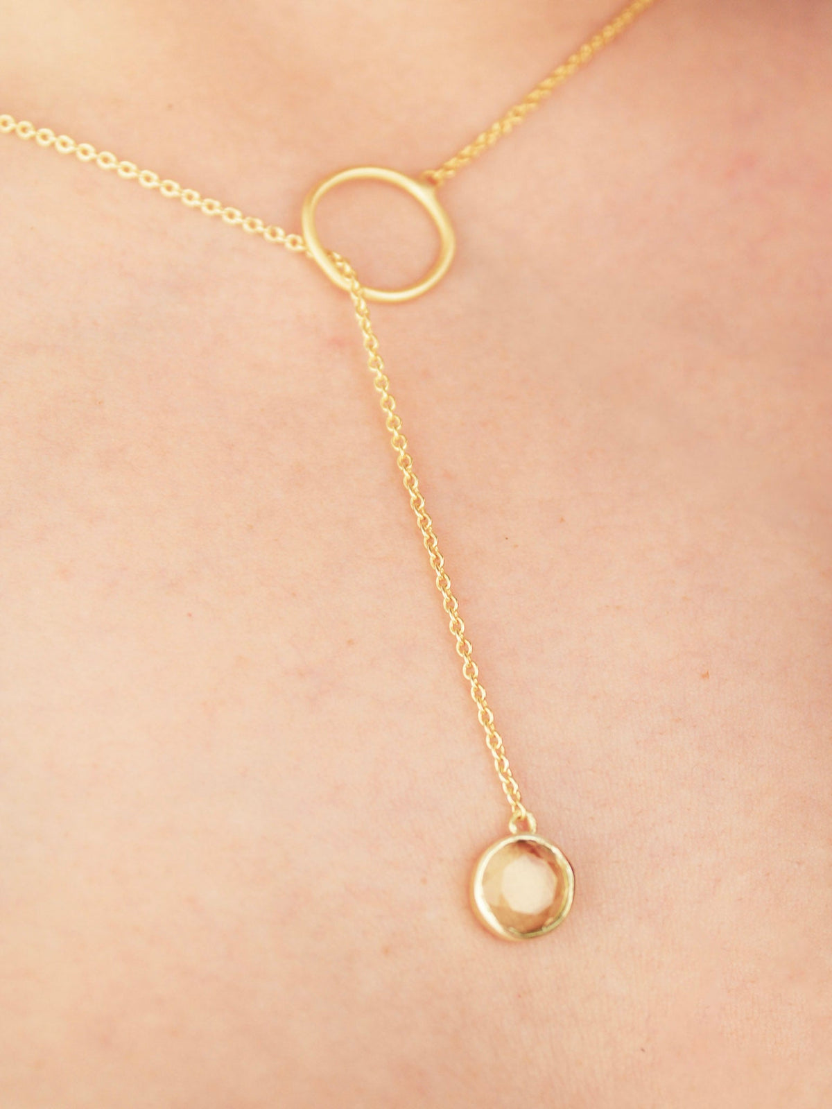Pebble Drop Lariat Necklace — Select Your Color