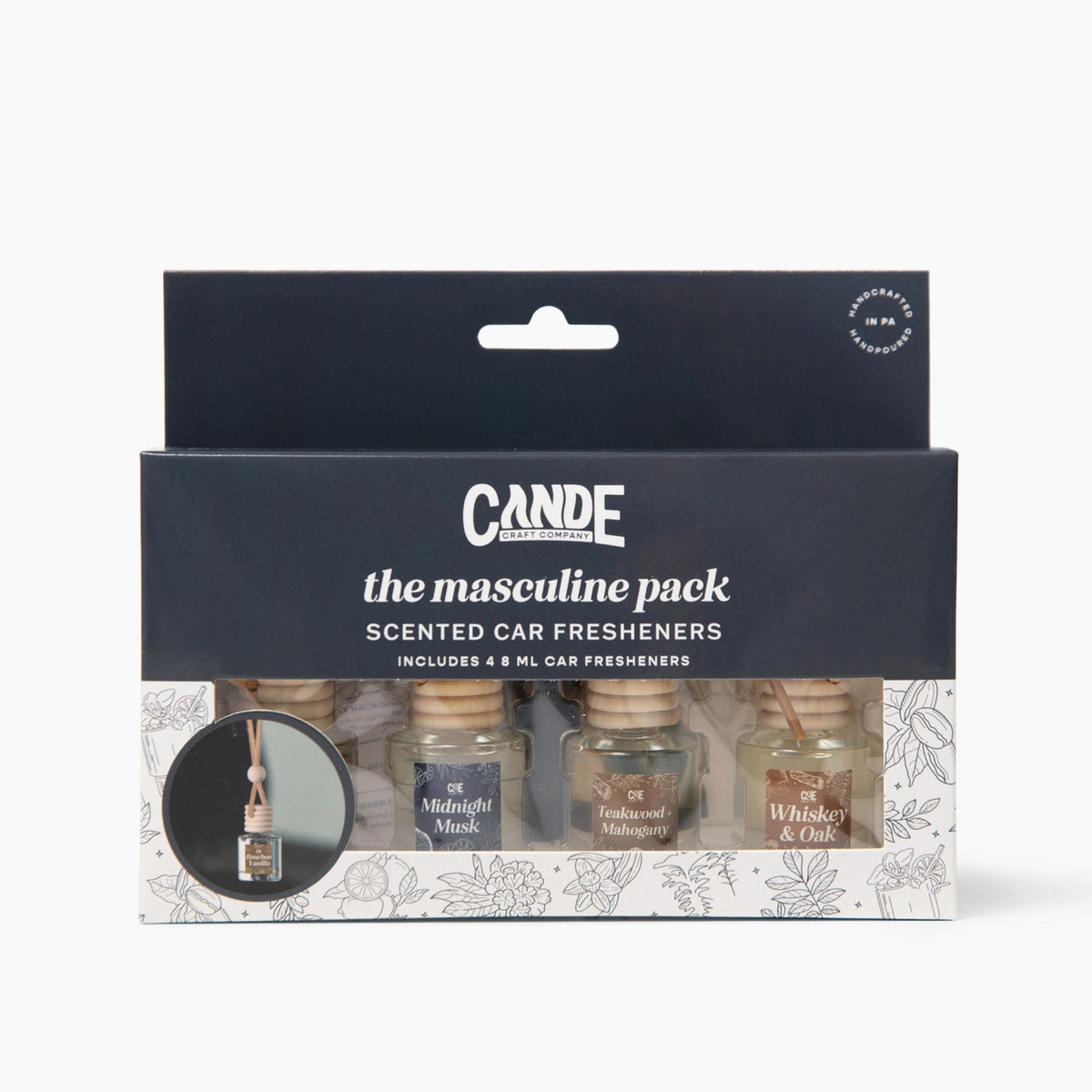 Four-Pack Hanging Refillable Car Freshener Diffusers Bundle — Choose Your Scent Pack