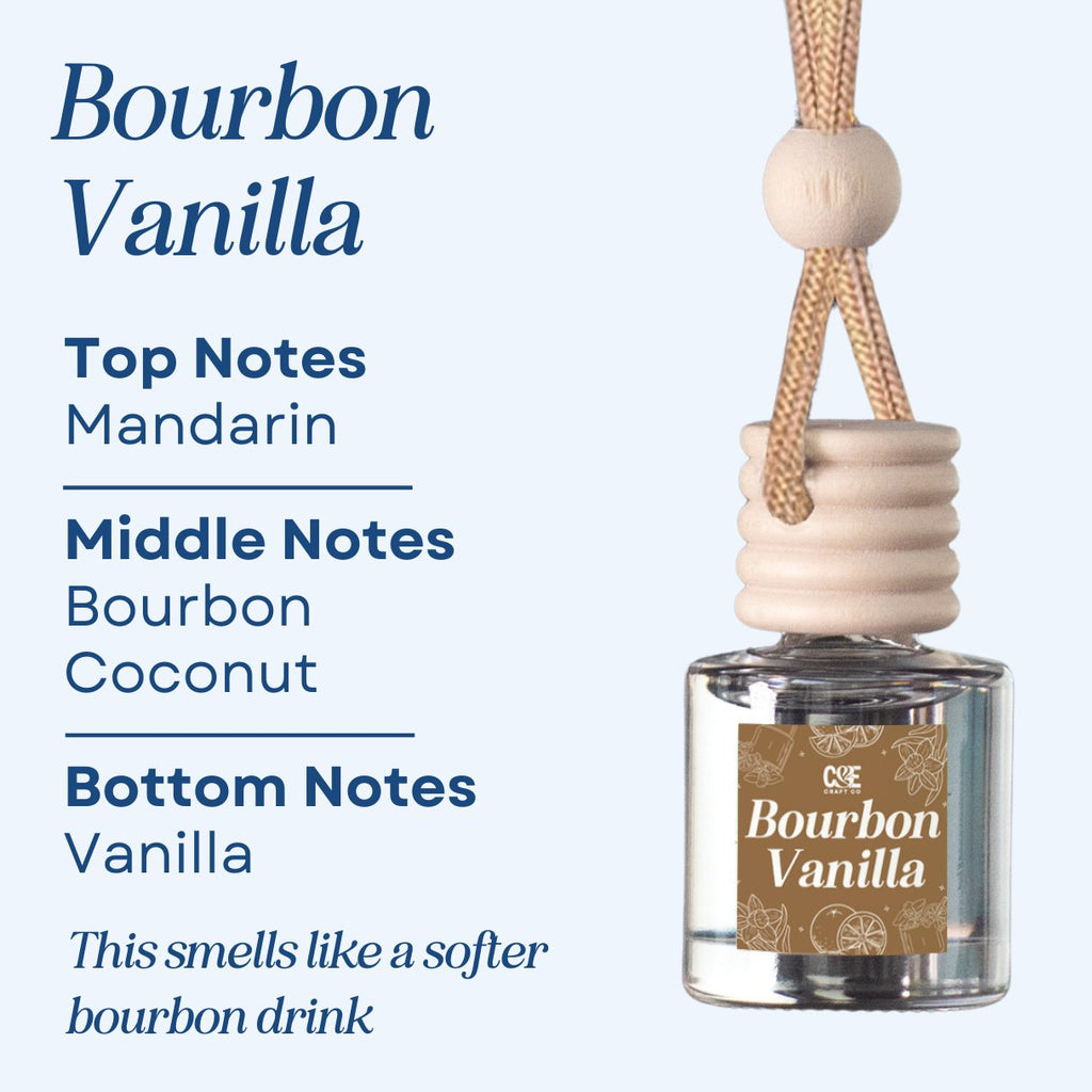 Bourbon Vanilla Scented Hanging Refillable Car Freshener Diffuser