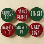 Minimalist Christmas Premium Ceramic Coasters with Cork Back — Select Your Pack & Color