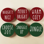 Minimalist Christmas Premium Ceramic Coasters with Cork Back — Select Your Pack & Color
