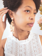 Cascading Leaf Statement Earrings — Select Your Color