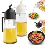 2-Pack 16oz 2-in-1 Glass Olive Oil Sprayer & Dispenser — Choose Your Color