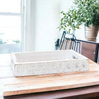 Handmade White Wash Wooden Farmhouse Dandelion Tray