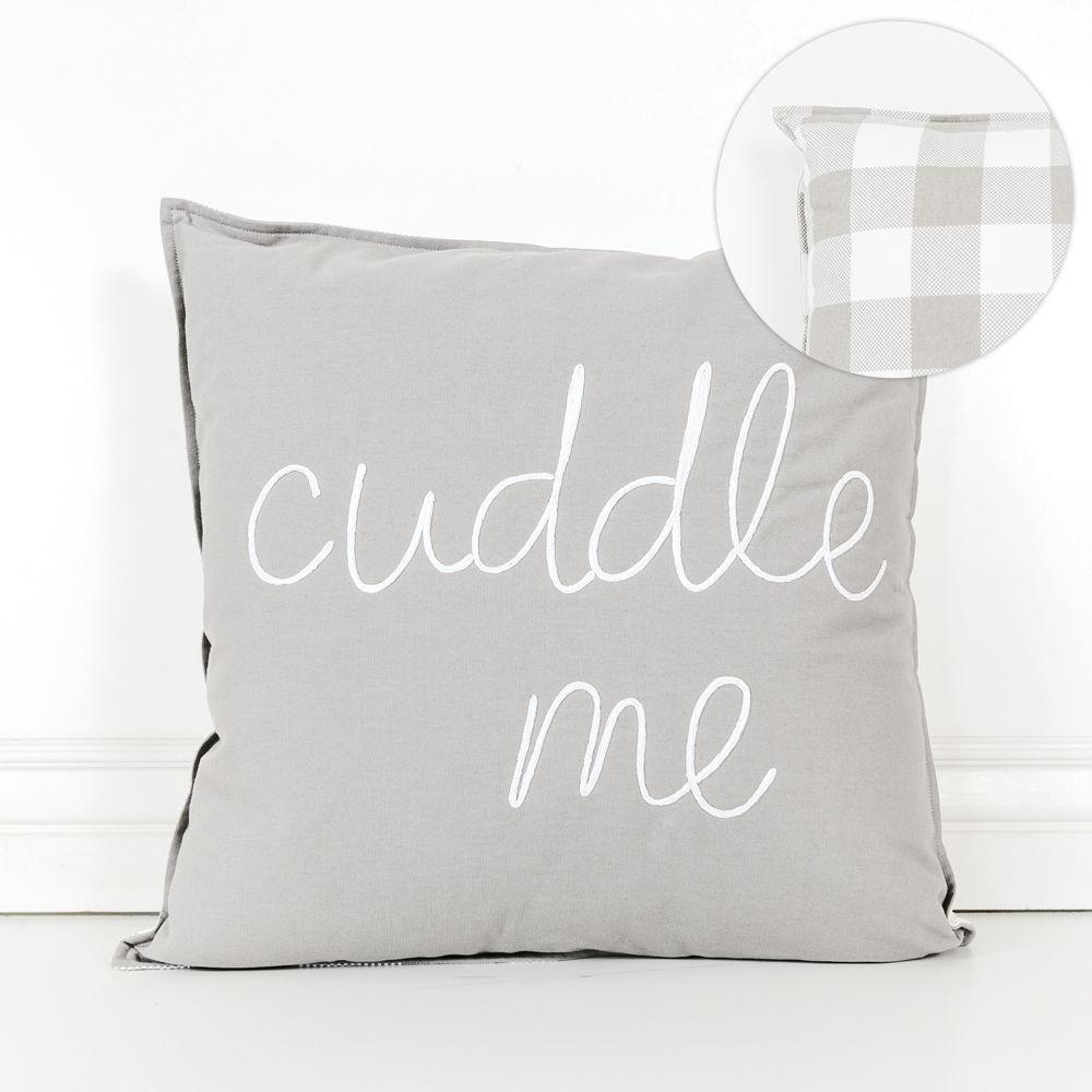 20" Square "Cuddle Me" Cotton Canvas Pillow