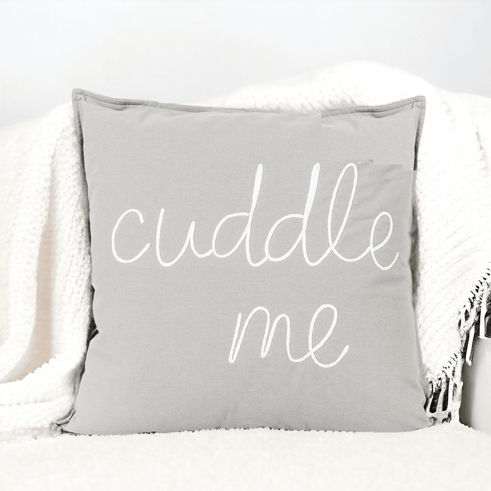 20" Square "Cuddle Me" Cotton Canvas Pillow