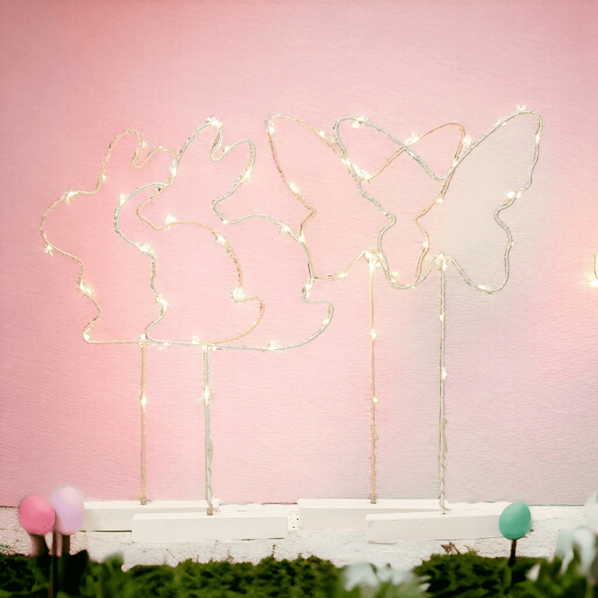 LED Light Up Spring & Easter Silhouette Decor — Select Your Color & Shape