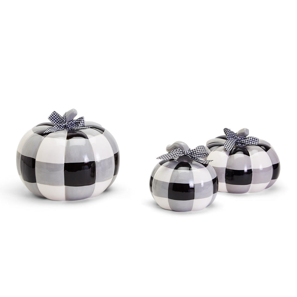 Hand Painted Buffalo Check Pumpkin — Select Your Size