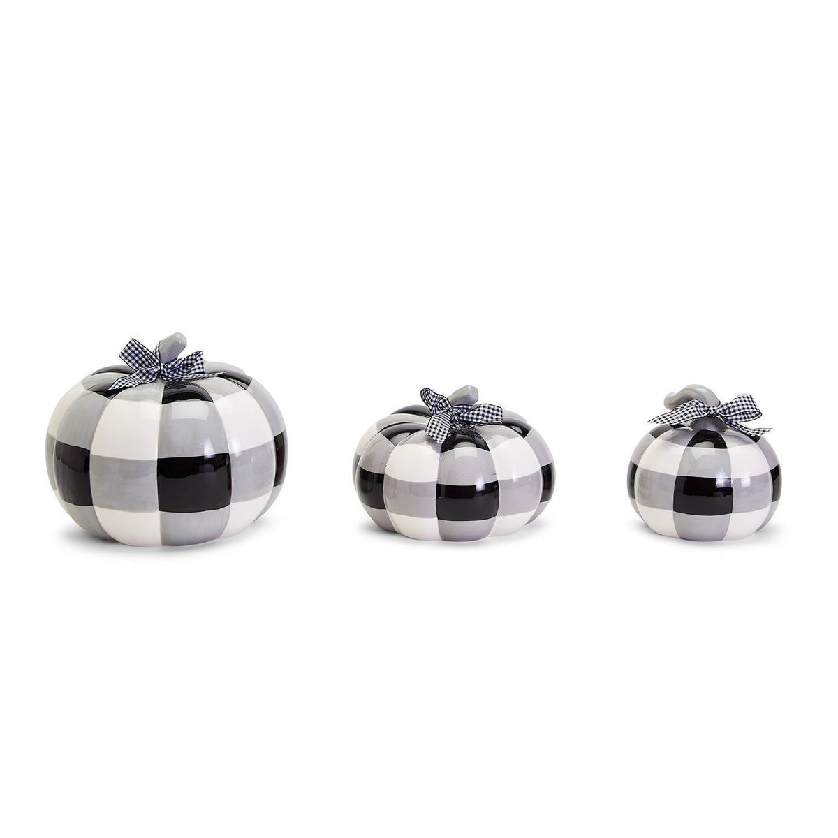 Hand Painted Buffalo Check Pumpkin — Select Your Size